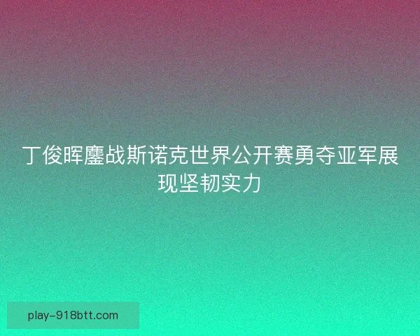 丁俊晖鏖战斯诺克世界公开赛勇夺亚军展现坚韧实力