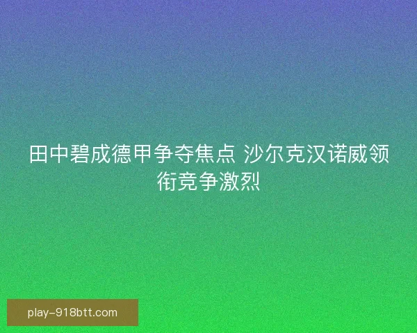 田中碧成德甲争夺焦点 沙尔克汉诺威领衔竞争激烈